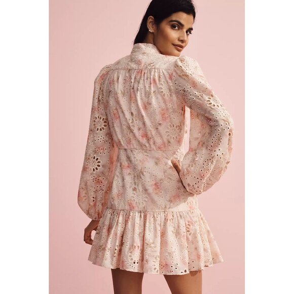 NWT Size 4 - Bardot Hendry Long-Sleeve Floral Lace Mini Dress ( NWT US$  199) - Picture 2 of 12